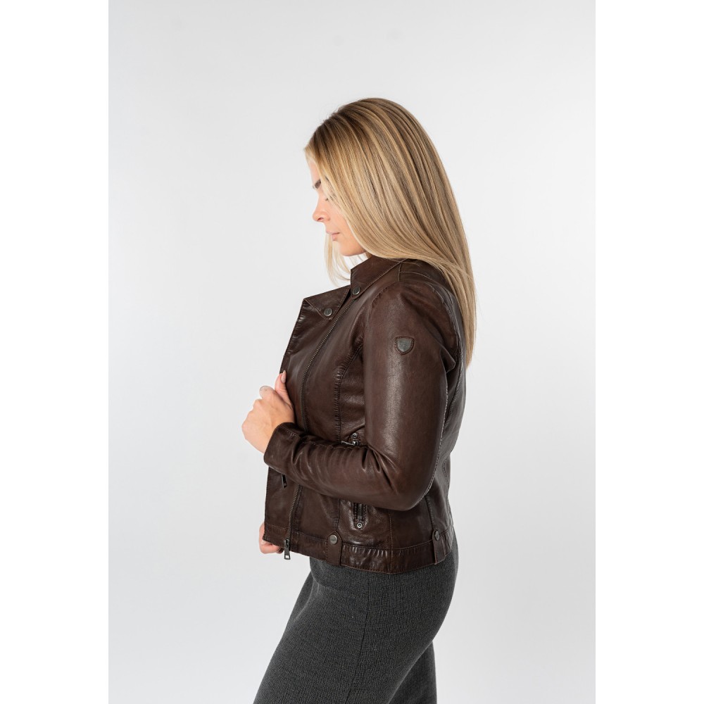 Kurtka skórzana damska Mauritius brązowa MWFarah - readytowear