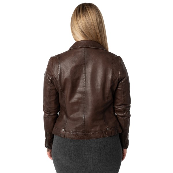 Kurtka skórzana damska Mauritius brązowa MWFarah