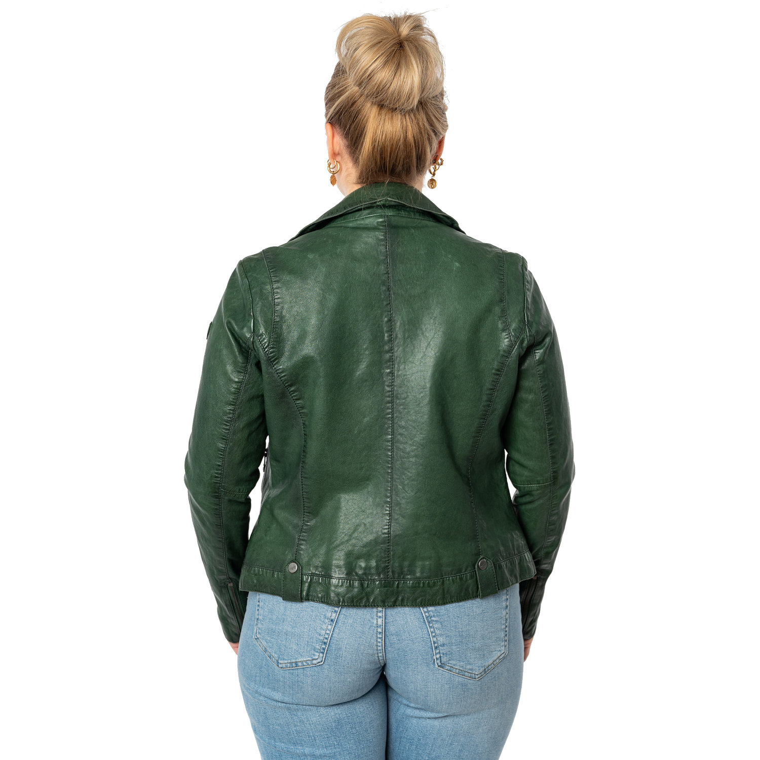 Kurtka skórzana damska Mauritius zielona MWFarah – Kurtki skórzane