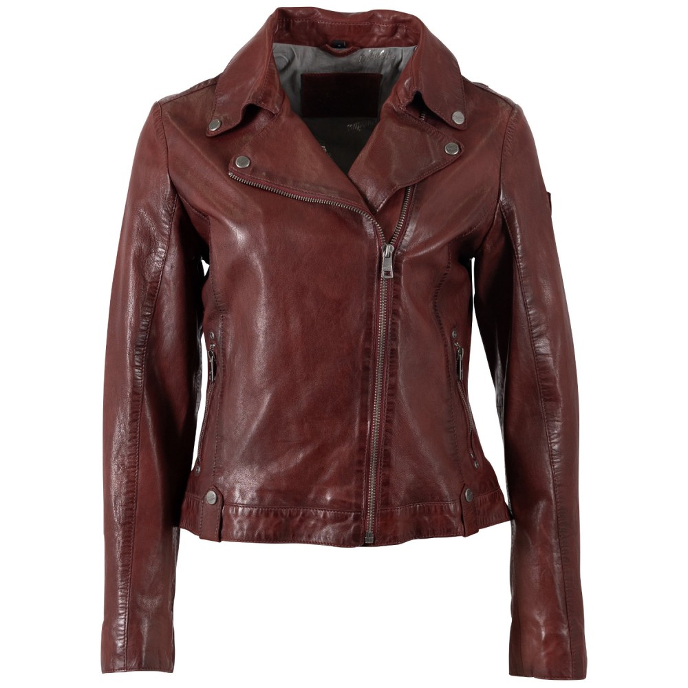 Kurtka skórzana damska Mauritius Ciemny burgund MWFarah