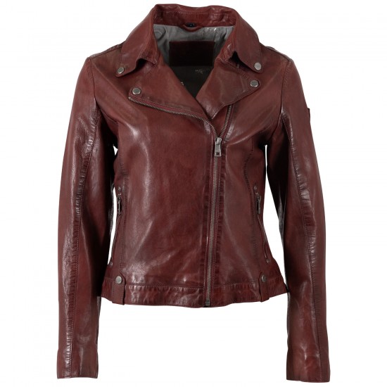 Kurtka skórzana damska Mauritius Ciemny burgund MWFarah
