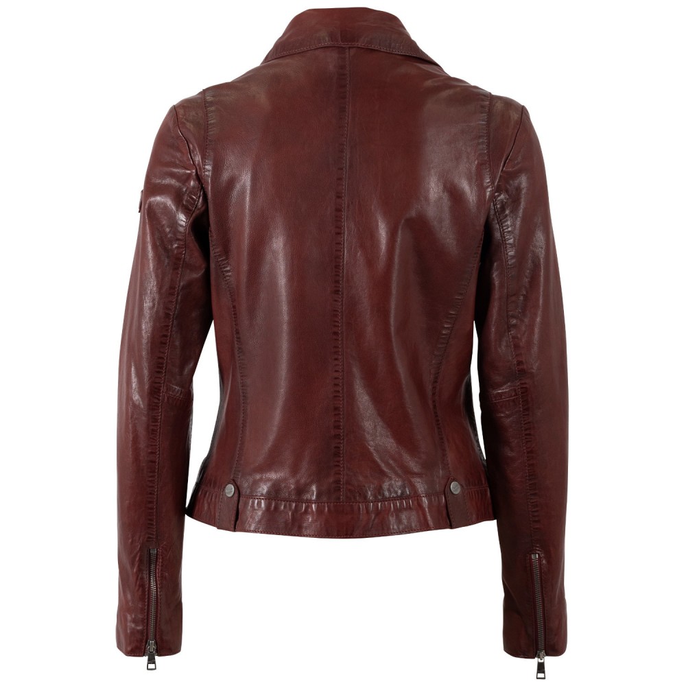 Kurtka skórzana damska Mauritius Ciemny burgund MWFarah