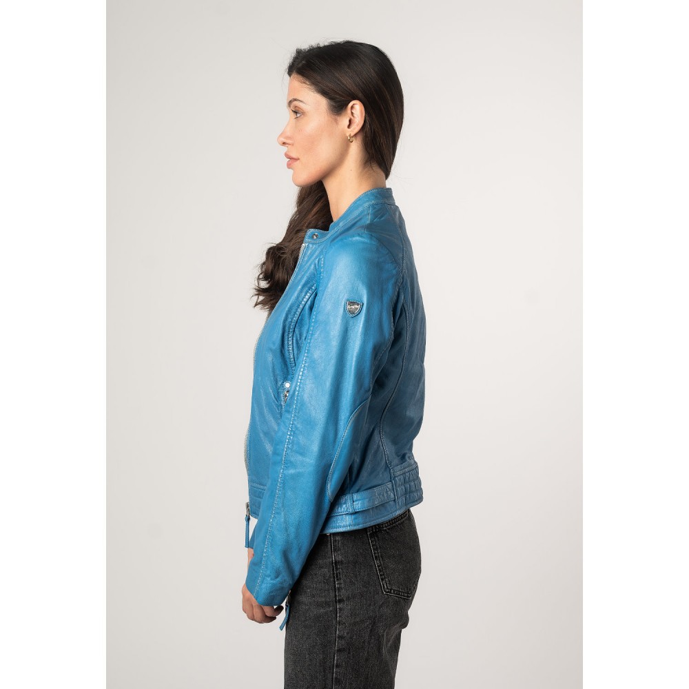 Kurtka skórzana damska Mauritius niebieska MWFilla - readytowear