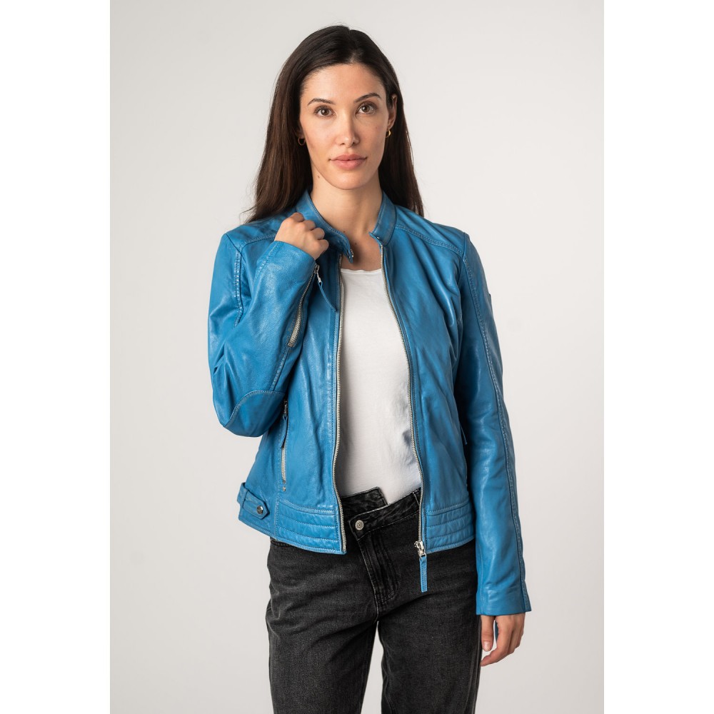 Kurtka skórzana damska Mauritius niebieska MWFilla - readytowear