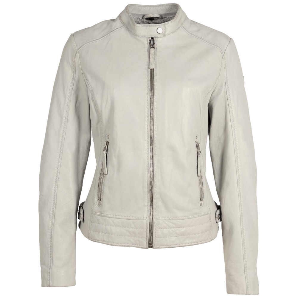 Kurtka skórzana damska Mauritius srebrnoszara MWFilla - readytowear