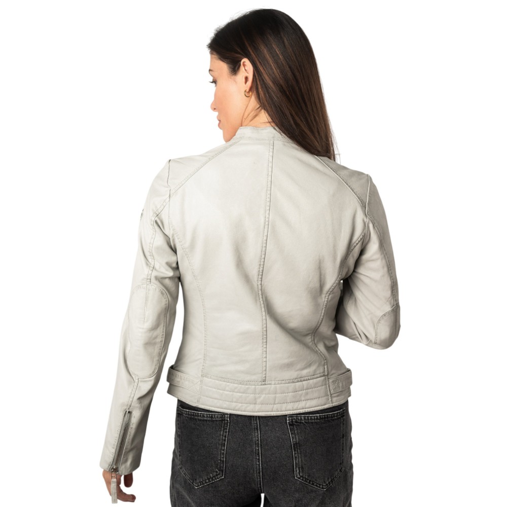 Kurtka skórzana damska Mauritius srebrnoszara MWFilla