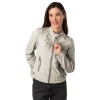 Kurtka skórzana damska Mauritius srebrnoszara MWFilla – Kurtki skórzane