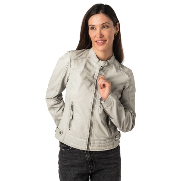 Kurtka skórzana damska Mauritius srebrnoszara MWFilla