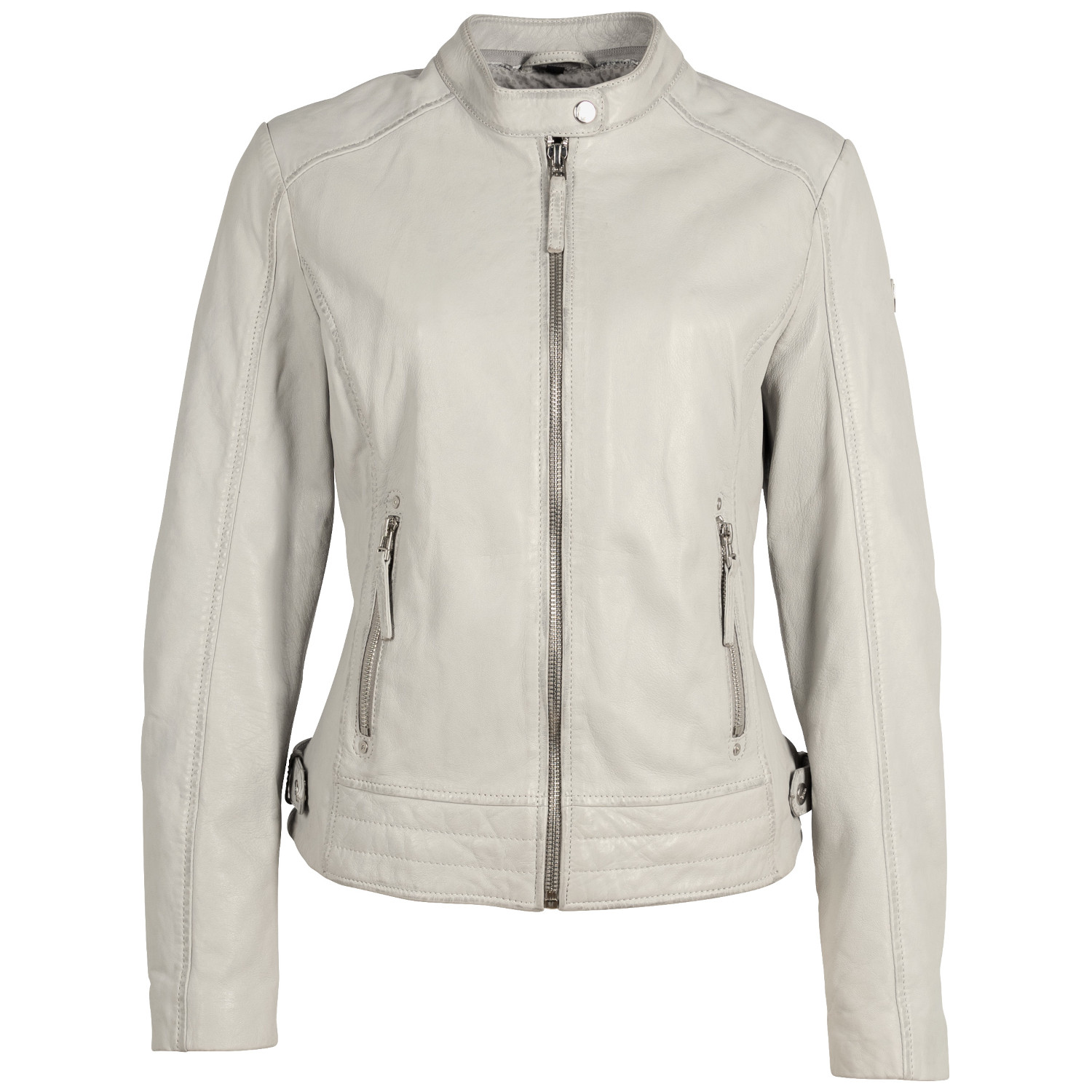 Kurtka skórzana damska Mauritius srebrnoszara MWFilla – Kurtki skórzane