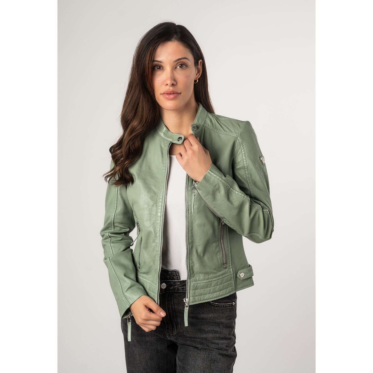 Kurtka skórzana damska Mauritius Miętowa zieleń MWFilla – Kurtki skórzane Kurtka skórzana damska Mauritius Miętowa zieleń MWFilla – Kurtki skórzane