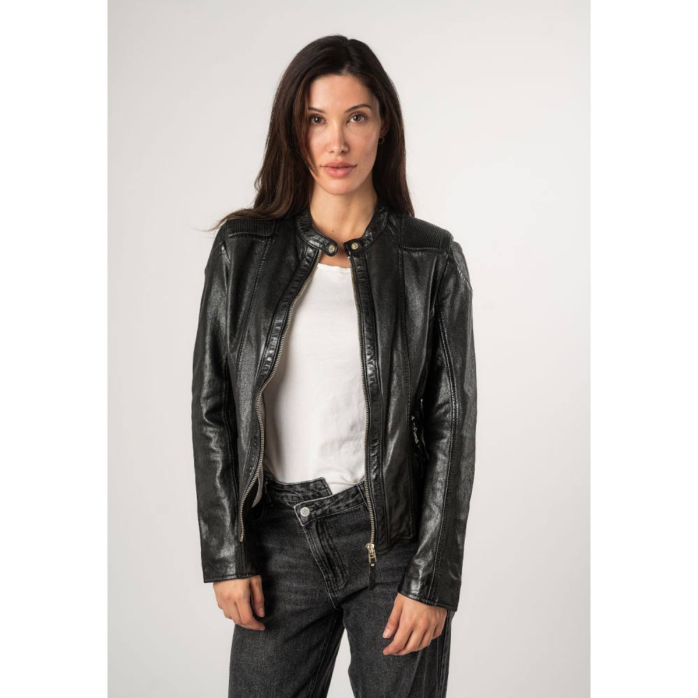 Kurtka skórzana damska Mauritius Czarna MWFjola - readytowear