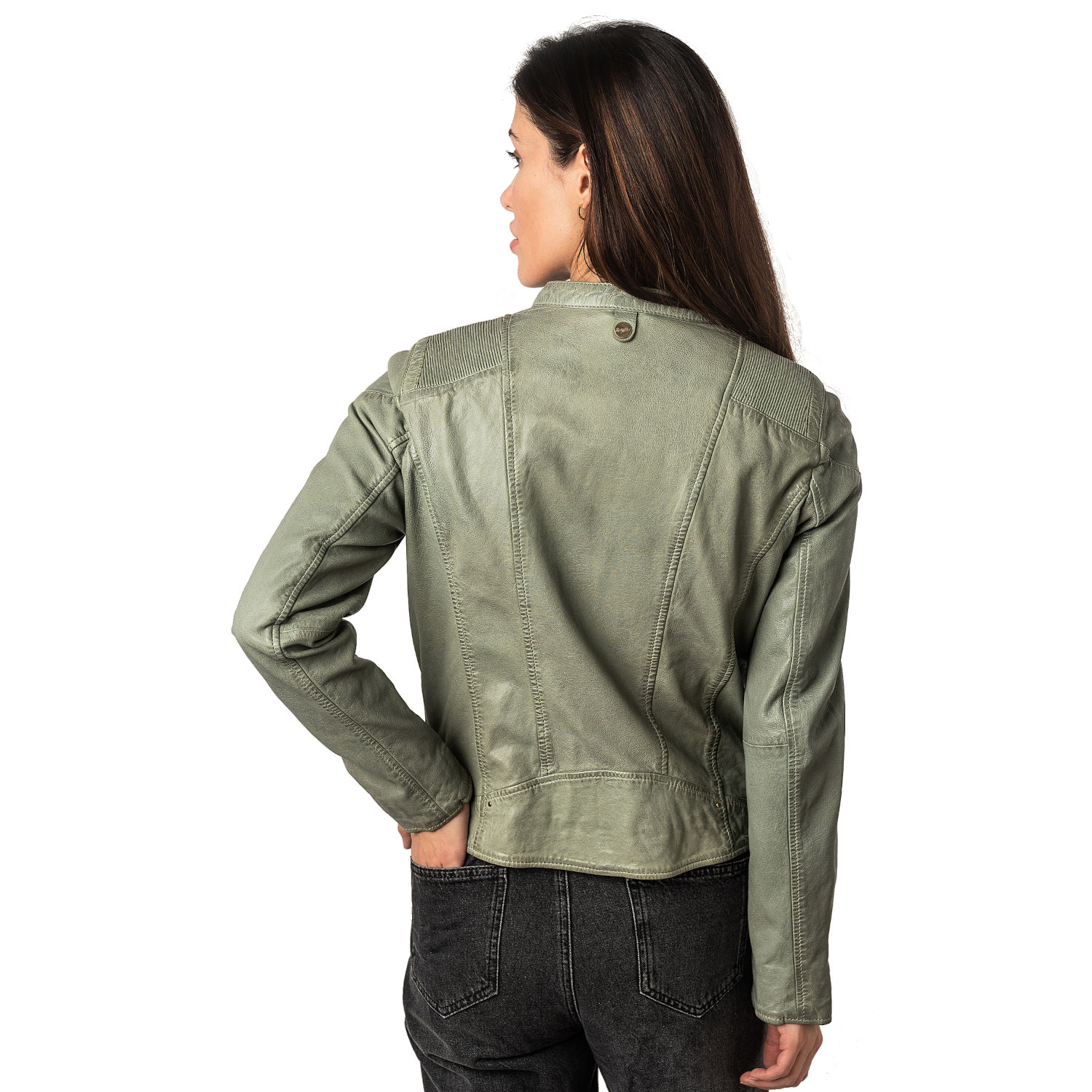 Kurtka skórzana damska Mauritius Mint Green MWFjola – Kurtki skórzane