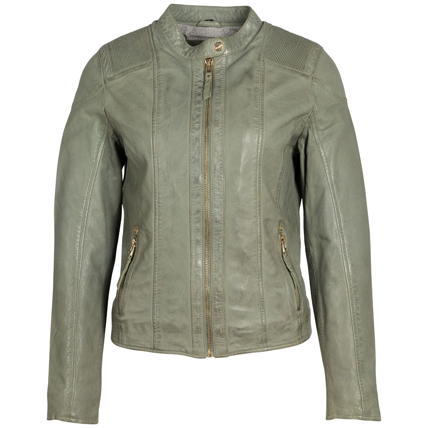 Kurtka skórzana damska Mauritius Mint Green MWFjola – Kurtki skórzane