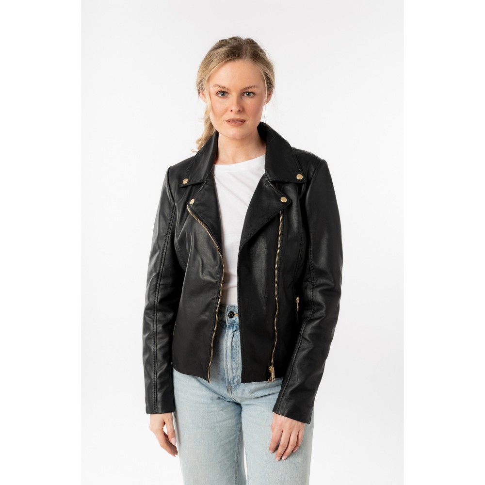 Kurtka skórzana damska Mauritius Czarna MWFylli - readytowear