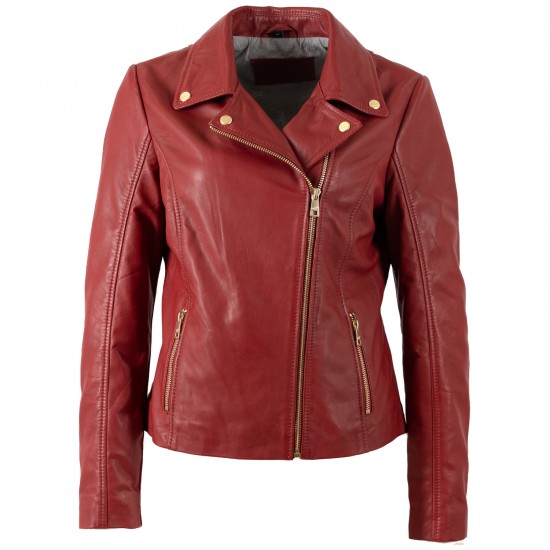 Kurtka skórzana damska Mauritius czerwona MWFylli