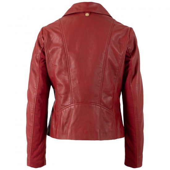 Kurtka skórzana damska Mauritius czerwona MWFylli