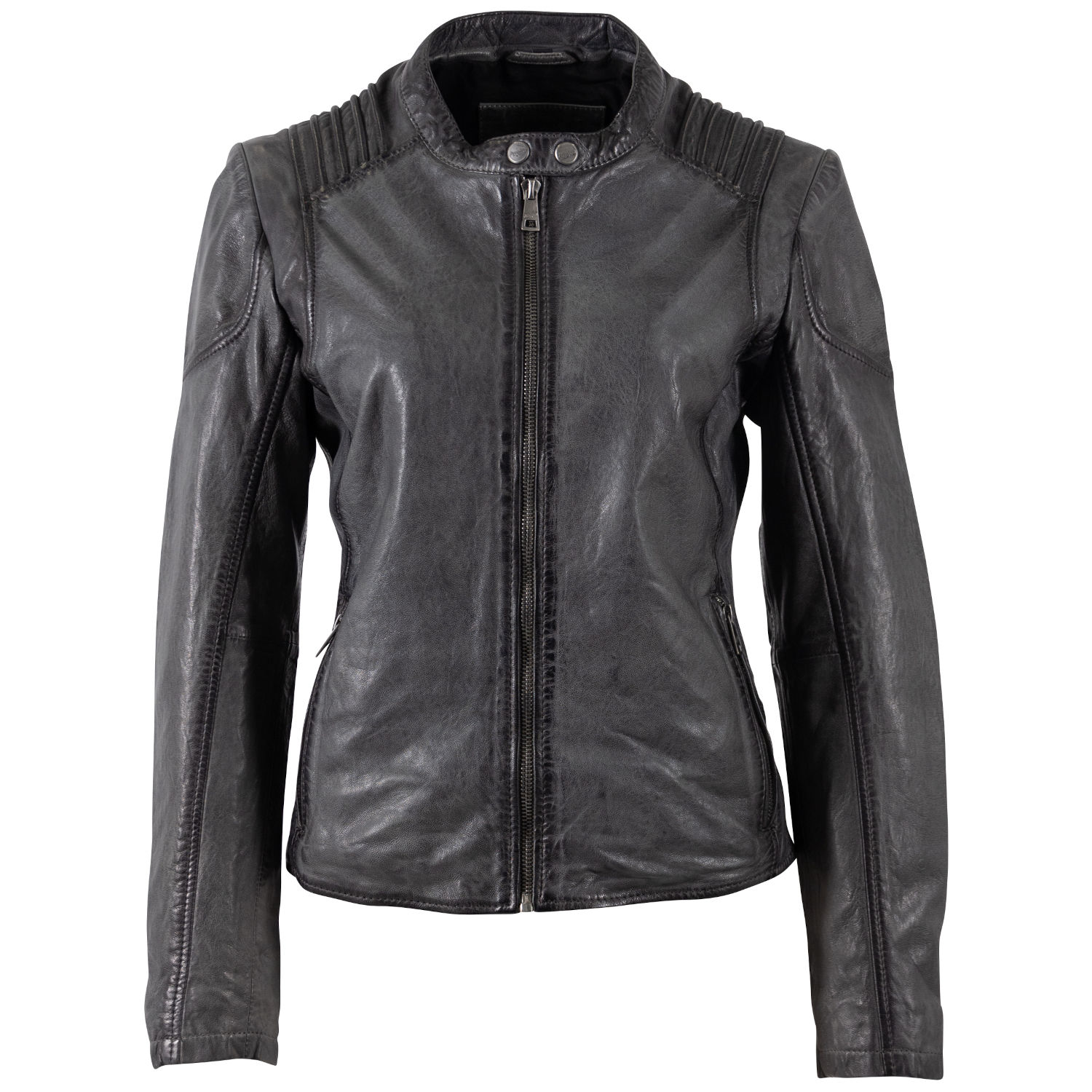 Kurtka skórzana damska Mauritius antracytowa MWGionna – Kurtki skórzane