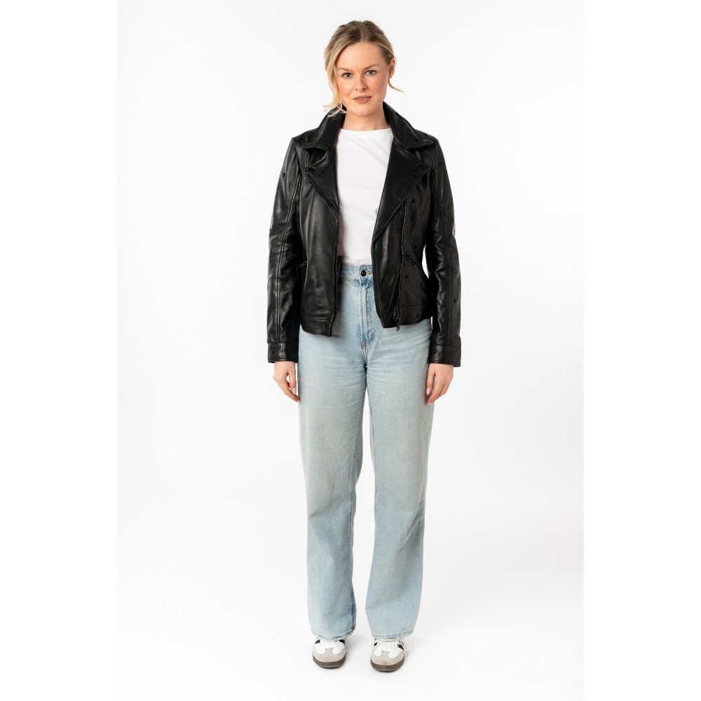 Kurtka skórzana damska Mauritius Czarna MWHoshie - readytowear