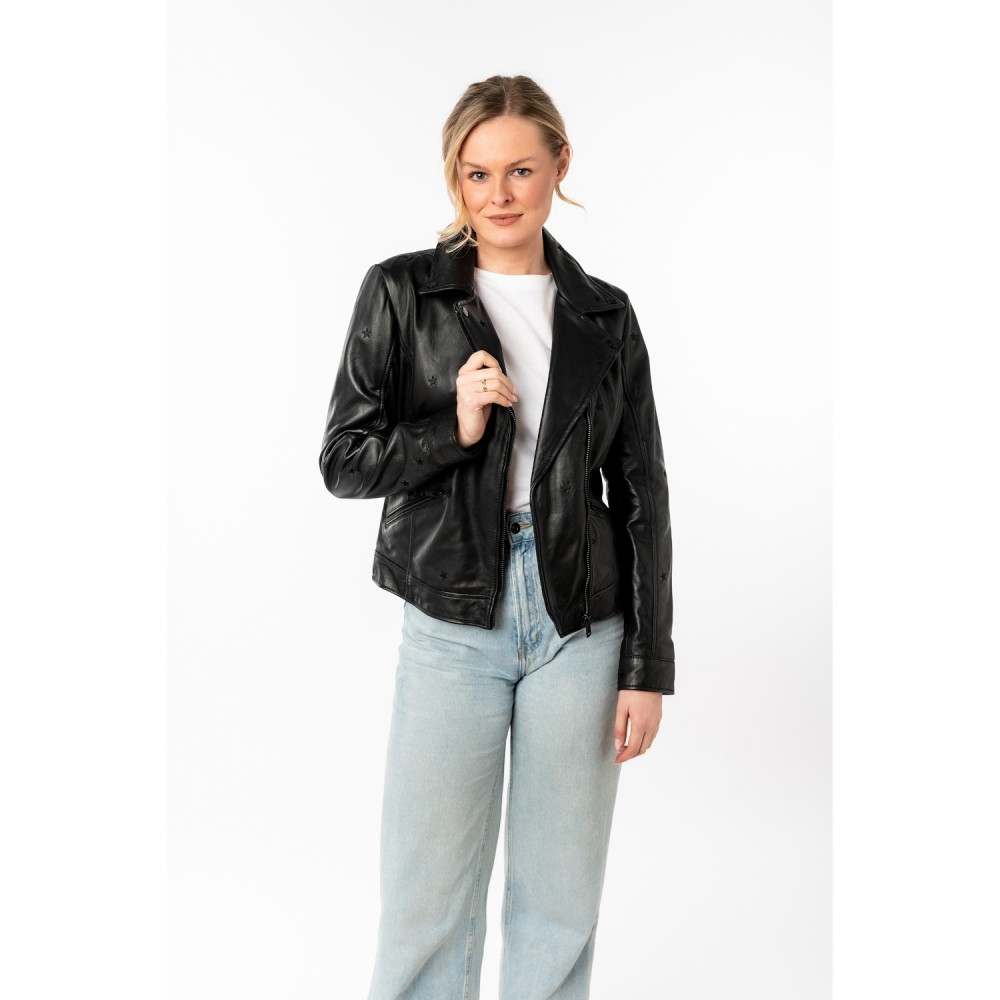 Kurtka skórzana damska Mauritius Czarna MWHoshie - readytowear