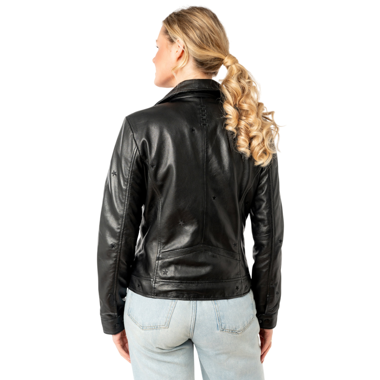 Kurtka skórzana damska Mauritius Czarna MWHoshie – Kurtki skórzane