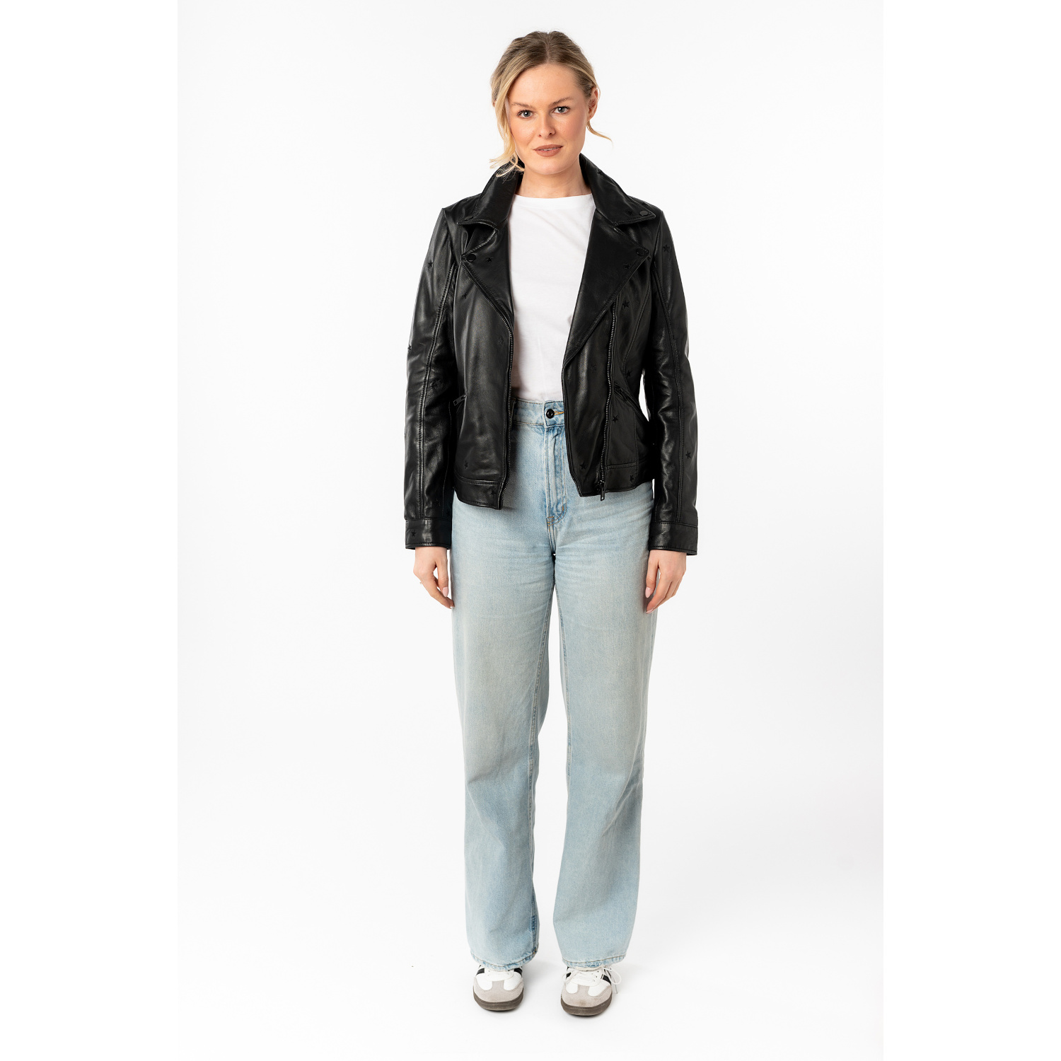 Kurtka skórzana damska Mauritius Czarna MWHoshie – Kurtki skórzane