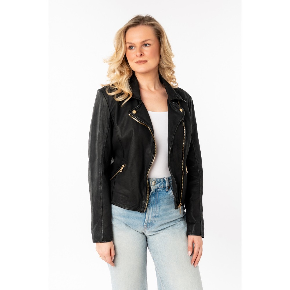 Kurtka skórzana damska Mauritius Czarna MWInessa - readytowear