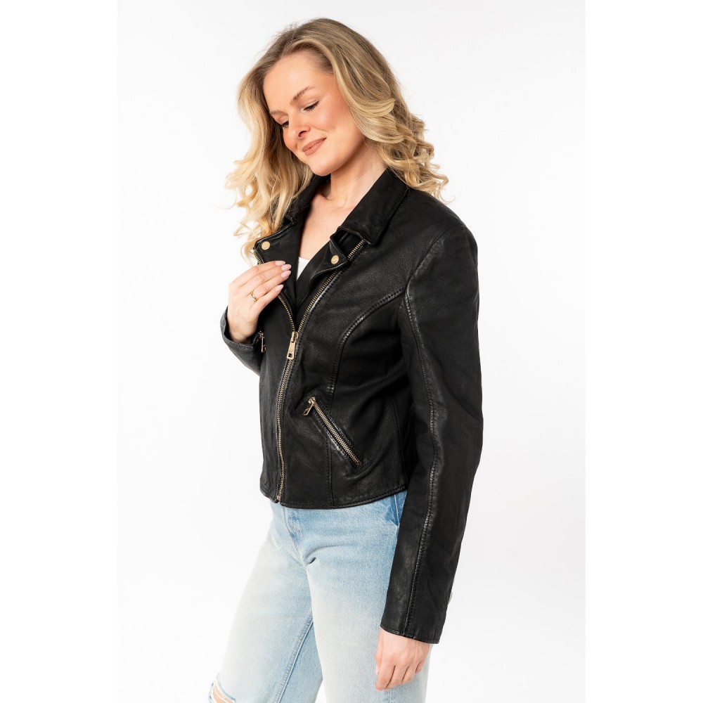 Kurtka skórzana damska Mauritius Czarna MWInessa - readytowear