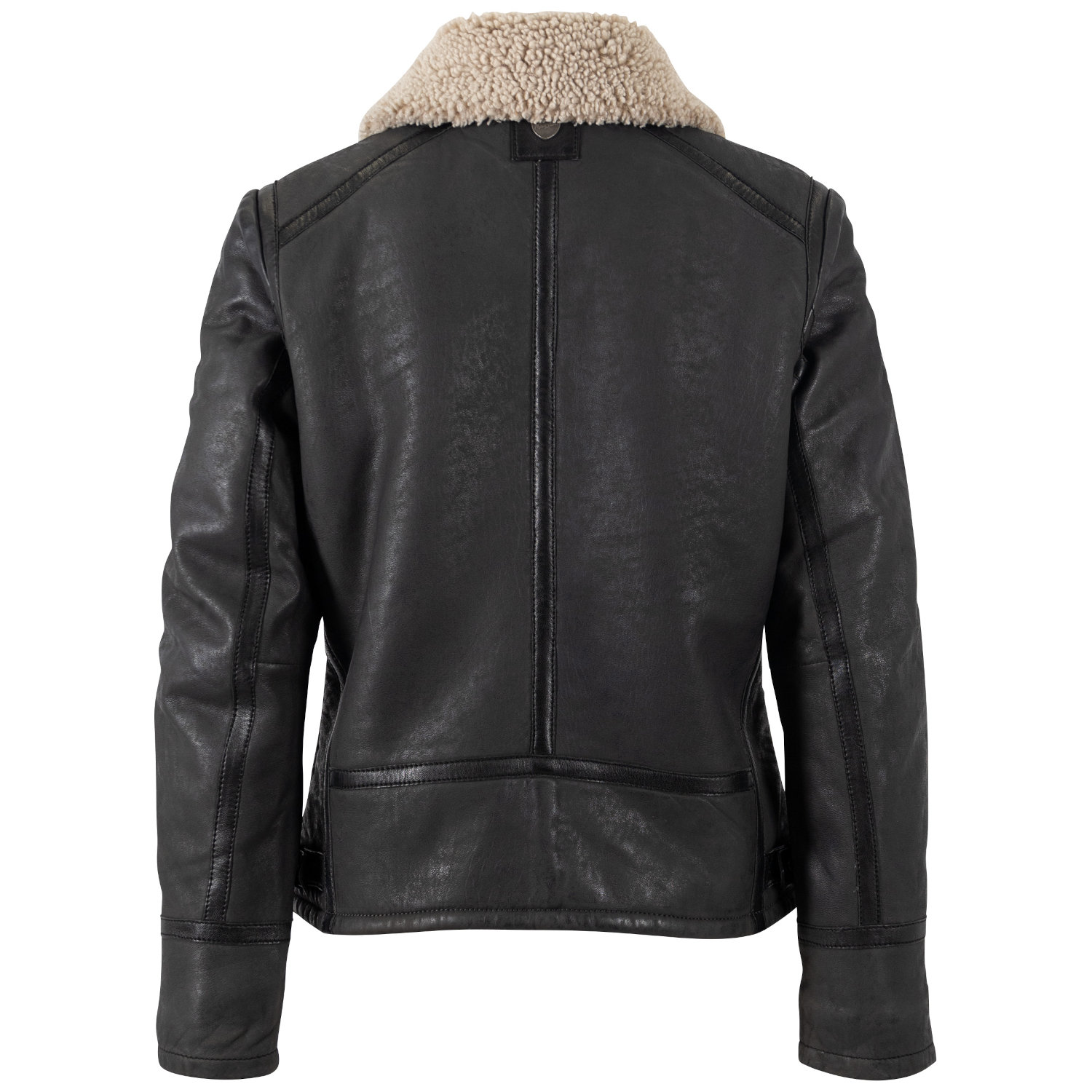 Damski skórzany płaszcz Mauritius antracytowy MWIske – Kurtki zimowe