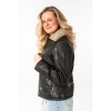 Damski skórzany płaszcz Mauritius antracytowy MWIske – Kurtki zimowe