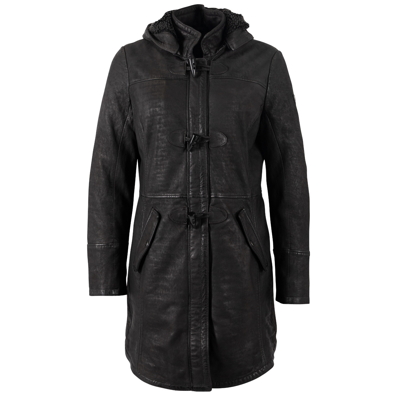 Długa skórzana kurtka damska Mauritius Ciemny antracyt MWKace – Kurtki zimowe