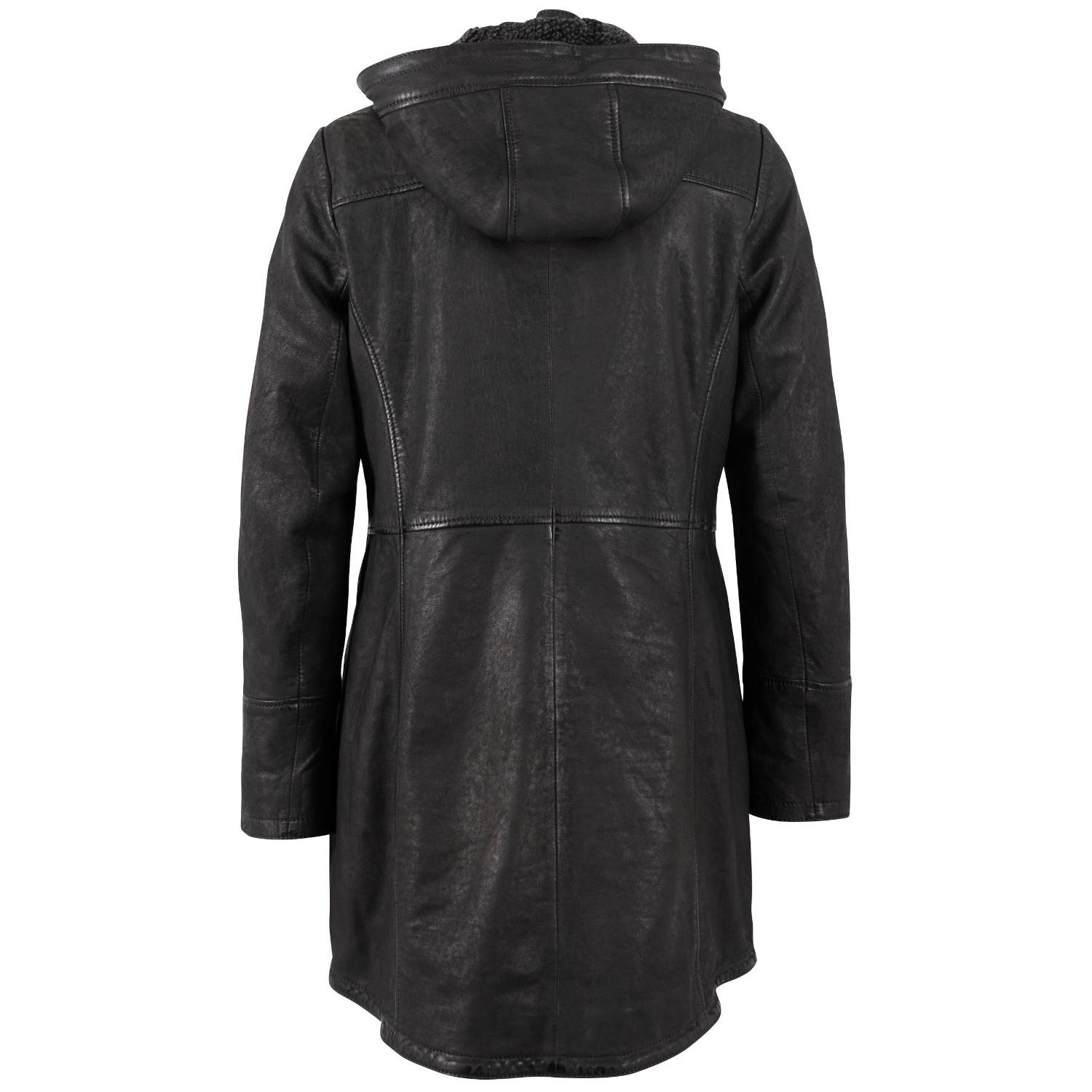 Długa skórzana kurtka damska Mauritius Ciemny antracyt MWKace – Kurtki zimowe