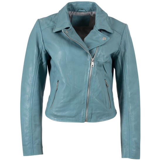 Kurtka skórzana damska Mauritius Jasnoturkusowa MWKalea
