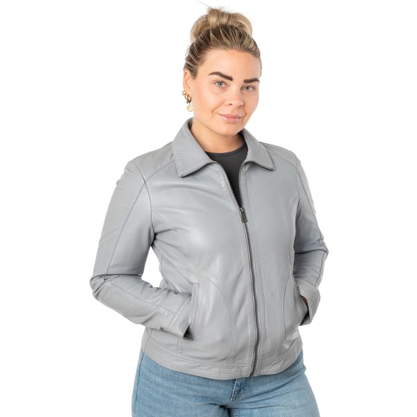 Kurtka skórzana damska Mauritius jasnoniebieska MWKaroh