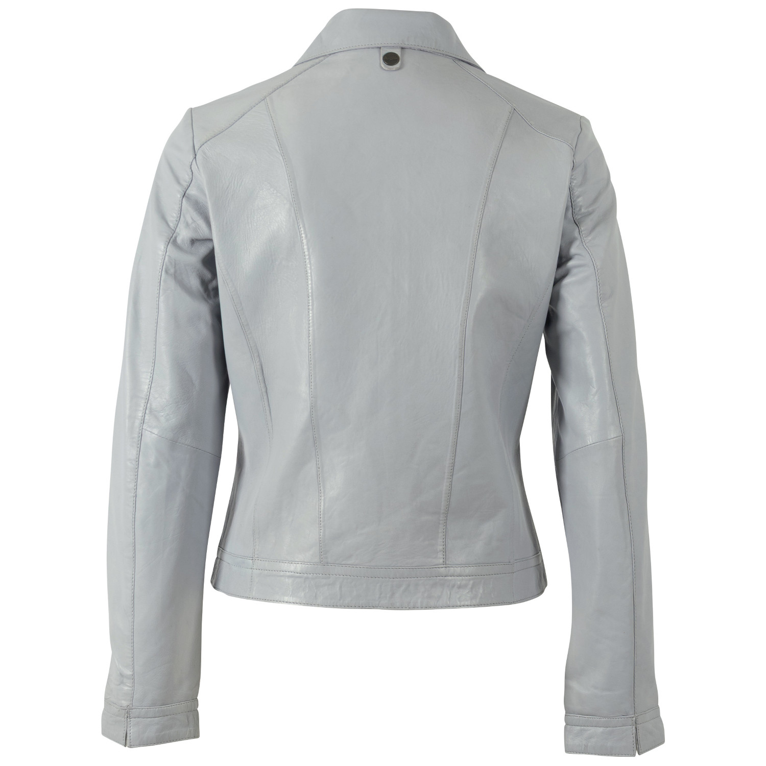 Kurtka skórzana damska Mauritius jasnoniebieska MWKaroh – Kurtki skórzane