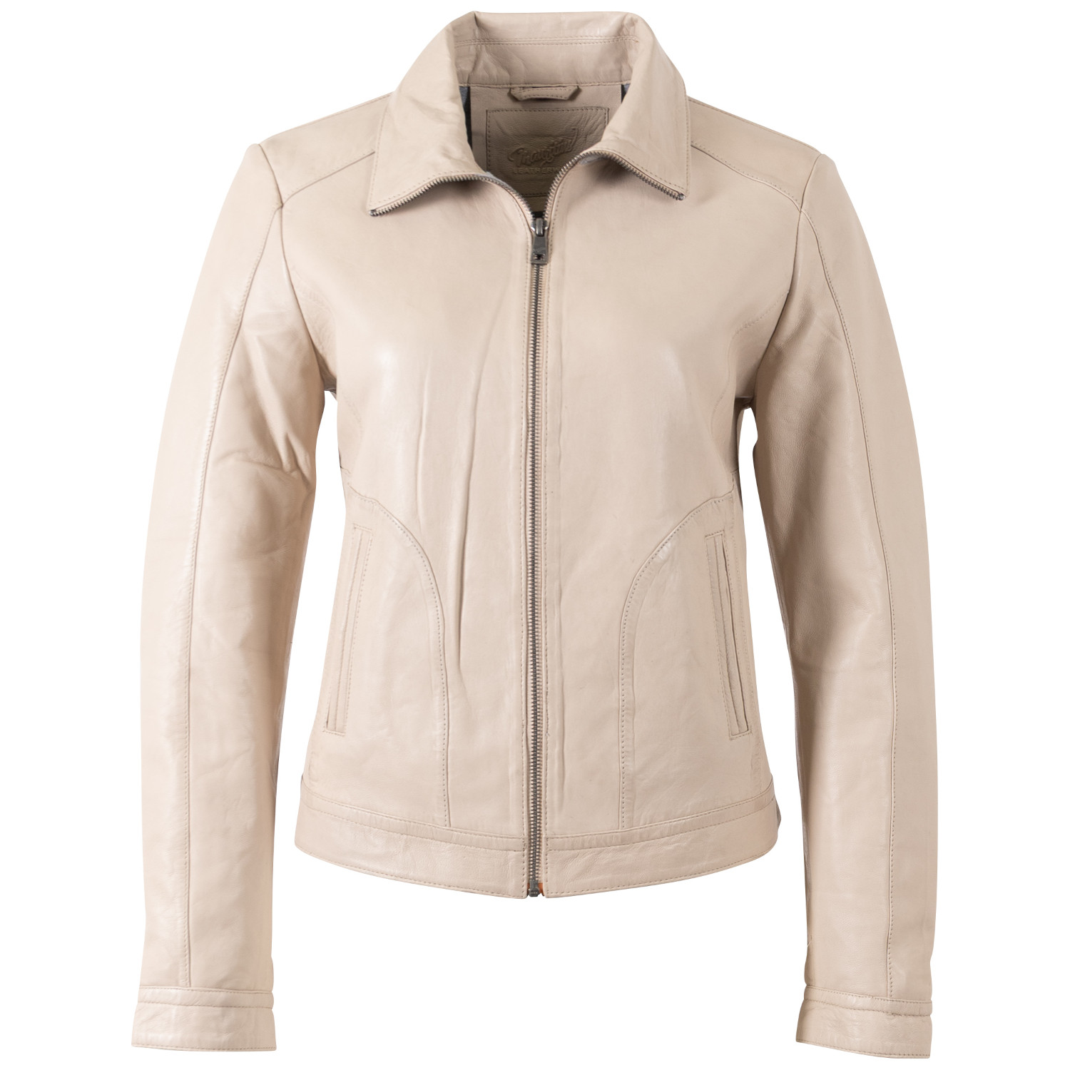 Kurtka skórzana damska Mauritius Beżowa MWKaroh – Kurtki skórzane