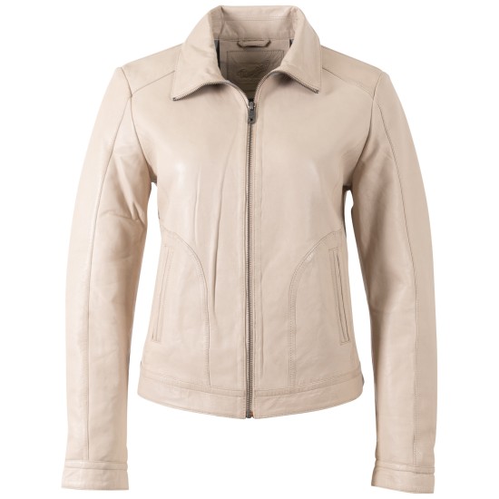 Kurtka skórzana damska Mauritius Beżowa MWKaroh