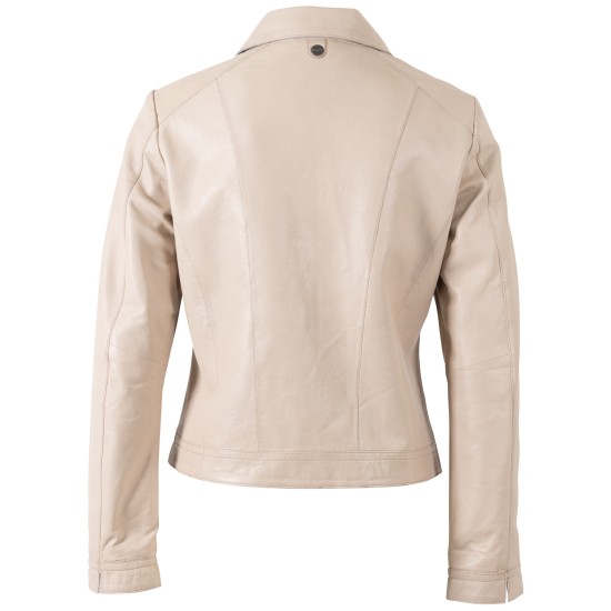 Kurtka skórzana damska Mauritius Beżowa MWKaroh