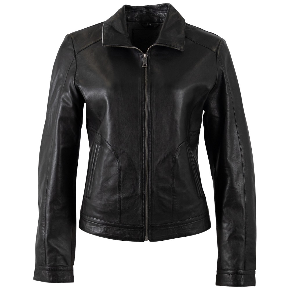 Kurtka skórzana damska Mauritius Czarna MWKaroh - readytowear