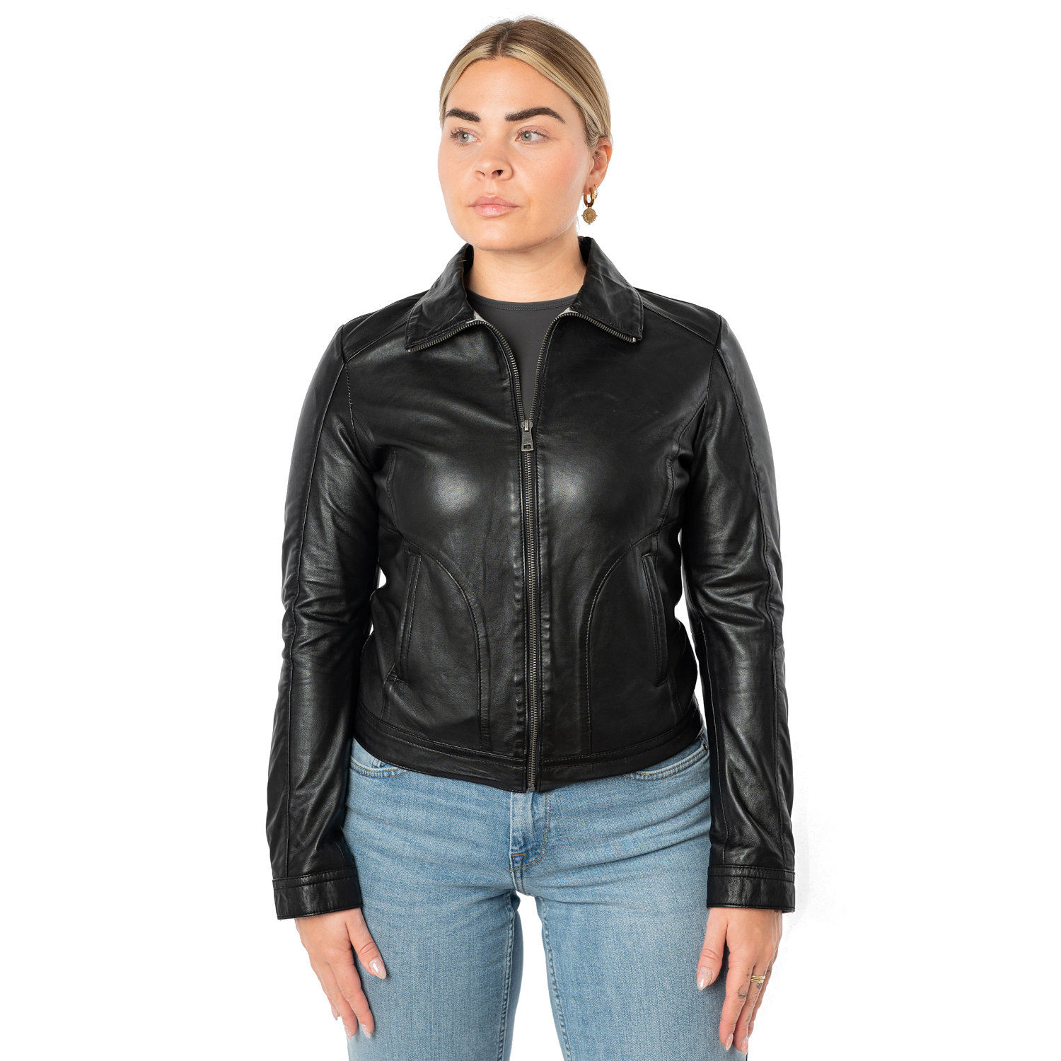 Kurtka skórzana damska Mauritius Czarna MWKaroh – Kurtki skórzane