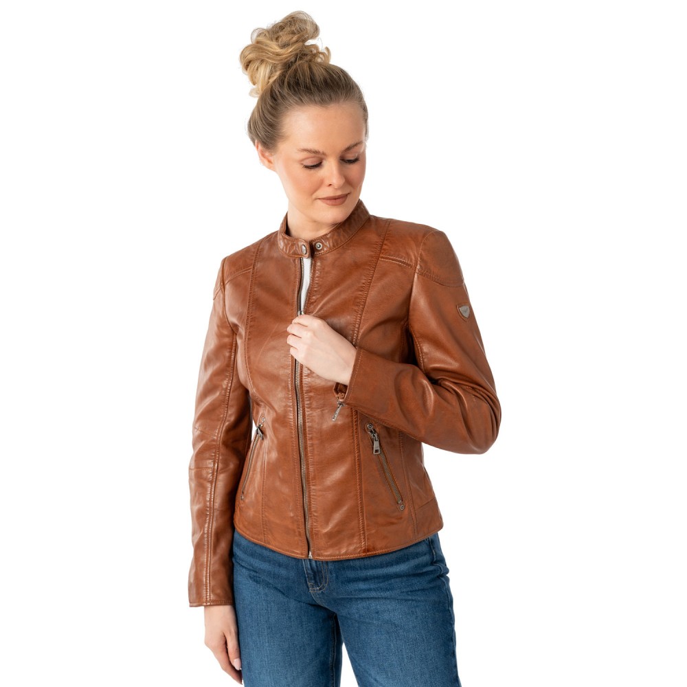 Kurtka skórzana damska Mauritius Cognac MWKeili - readytowear