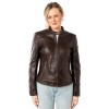 Kurtka skórzana damska Mauritius Ciemnobrązowa MWKeili – Kurtki skórzane