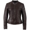Kurtka skórzana damska Mauritius Ciemnobrązowa MWKeili – Kurtki skórzane