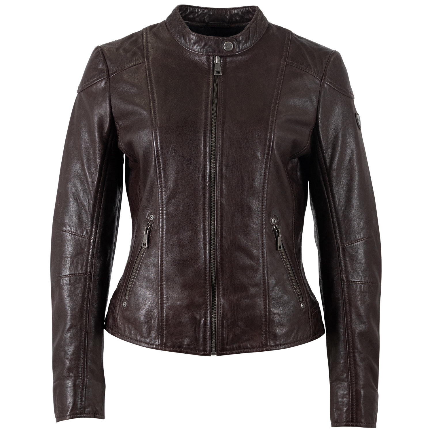 Kurtka skórzana damska Mauritius Ciemnobrązowa MWKeili – Kurtki skórzane