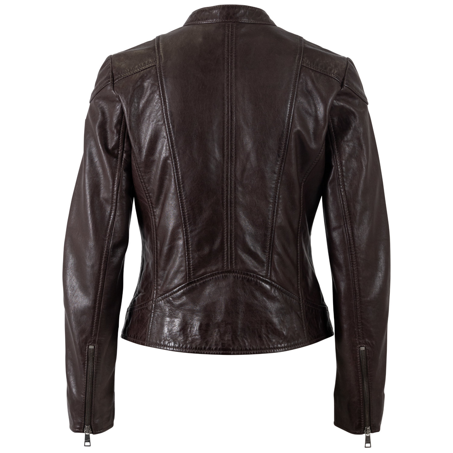 Kurtka skórzana damska Mauritius Ciemnobrązowa MWKeili – Kurtki skórzane