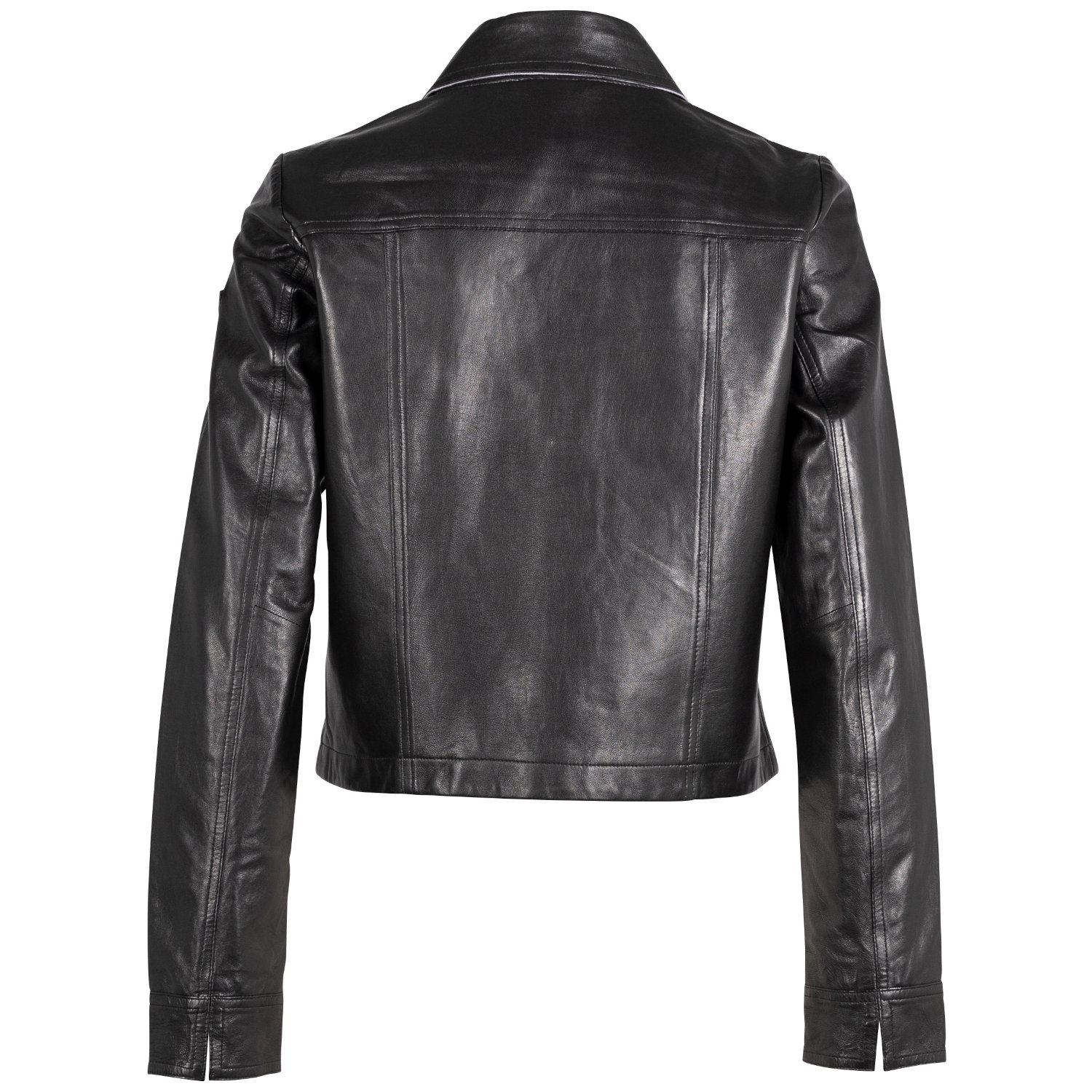 Damska krótka skórzana kurtka Mauritius Czarna MWLefei – Kurtki skórzane