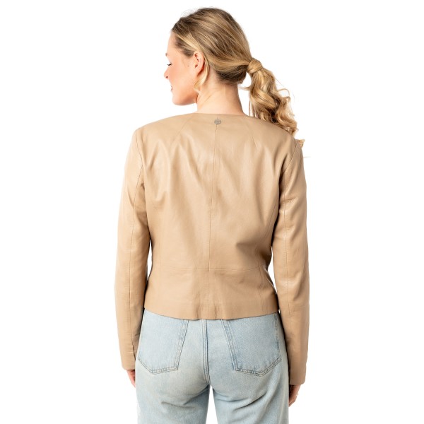 Kurtka skórzana damska Mauritius jasnobeżowa MWLelia