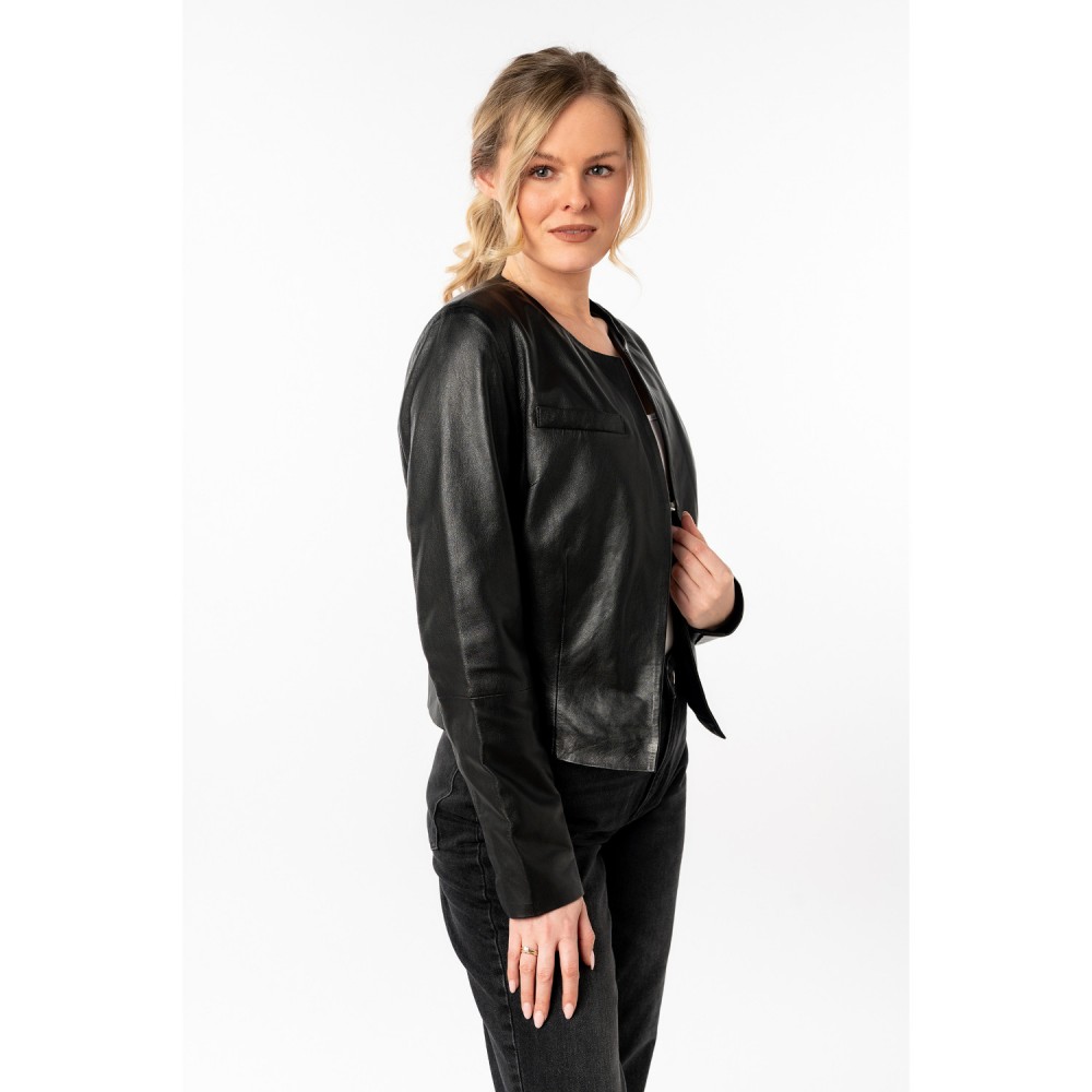 Kurtka skórzana damska Mauritius Czarna MWLelia - readytowear