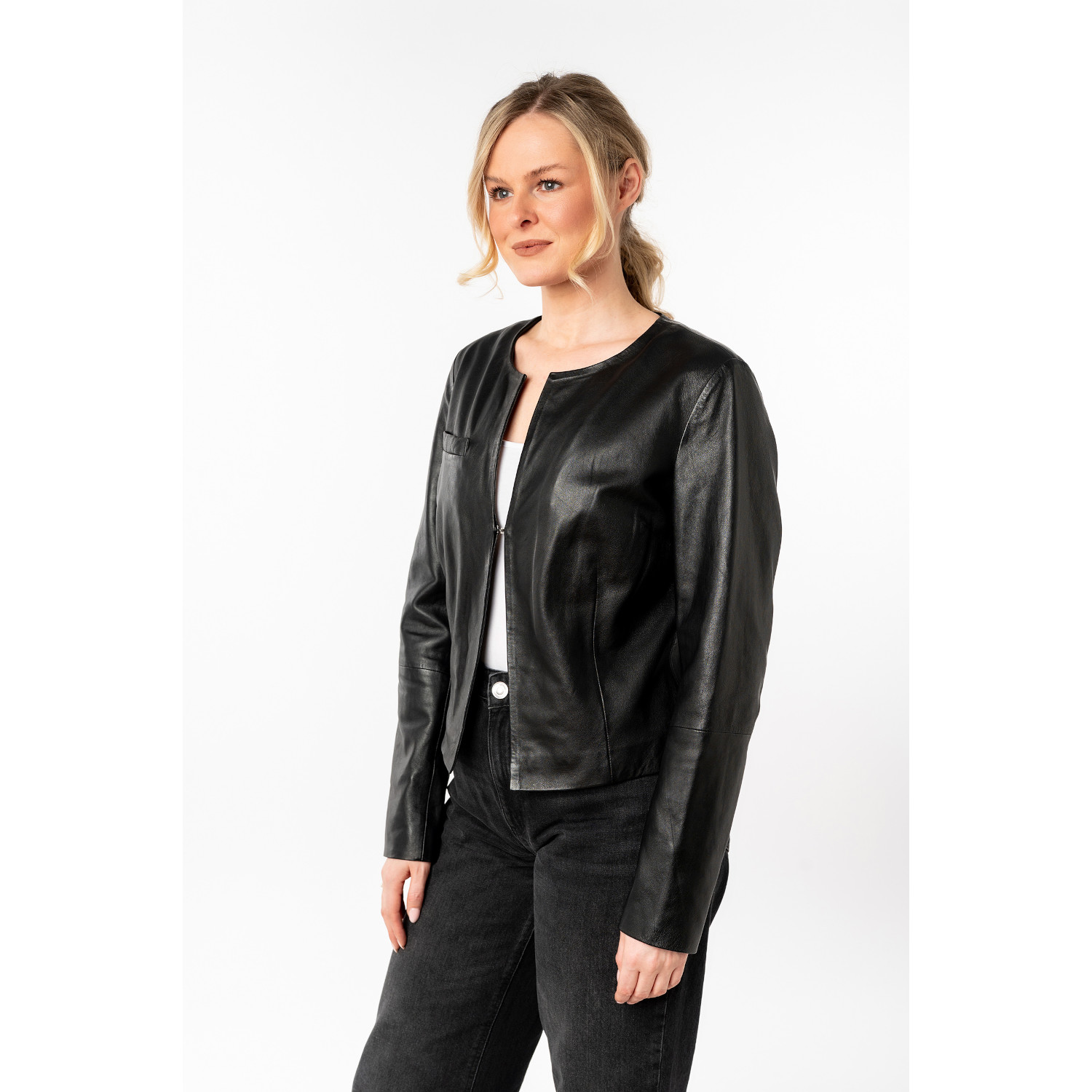 Kurtka skórzana damska Mauritius Czarna MWLelia – Kurtki skórzane