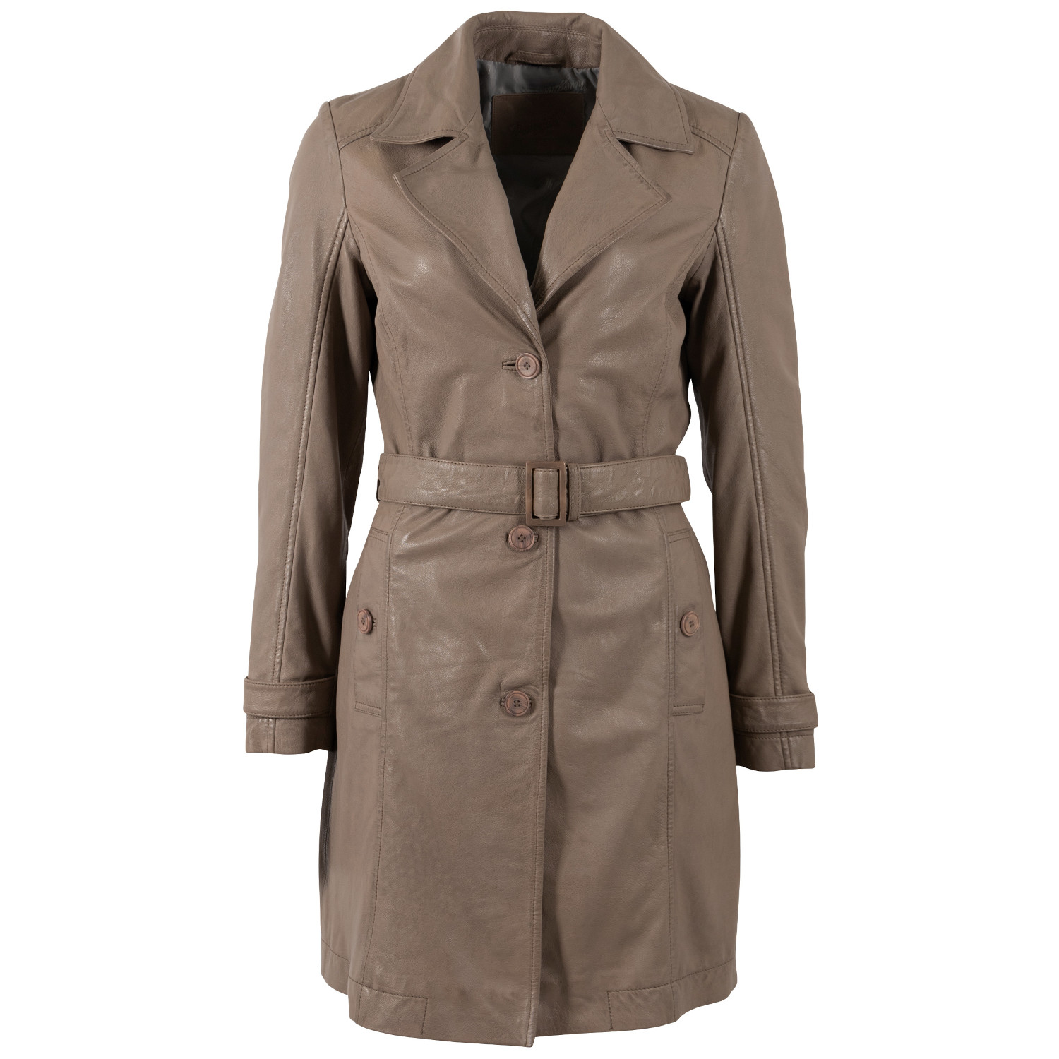 Długa skórzana kurtka damska Mauritius Brązowa MWLeoniz