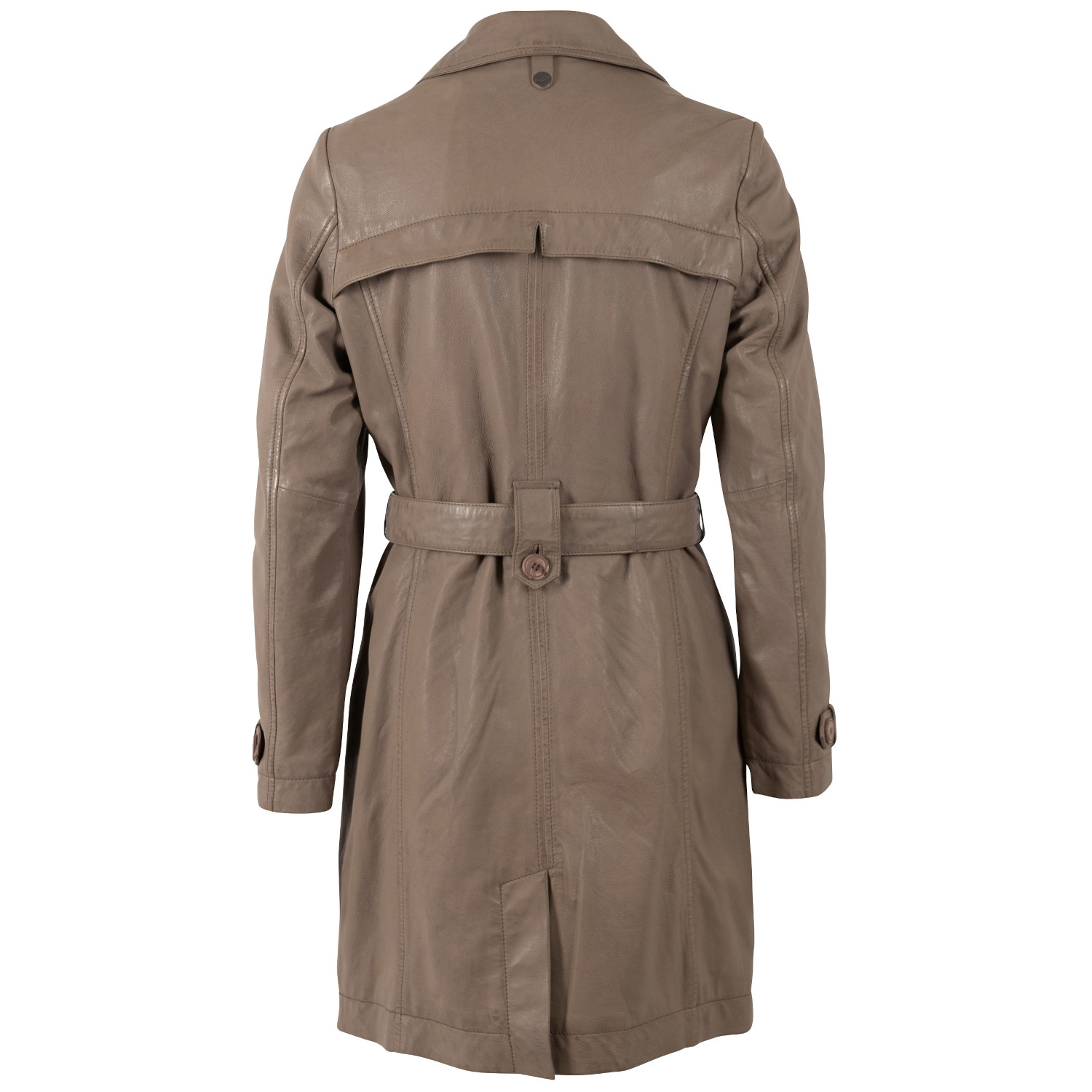 Długa skórzana kurtka damska Mauritius Brązowa MWLeoniz